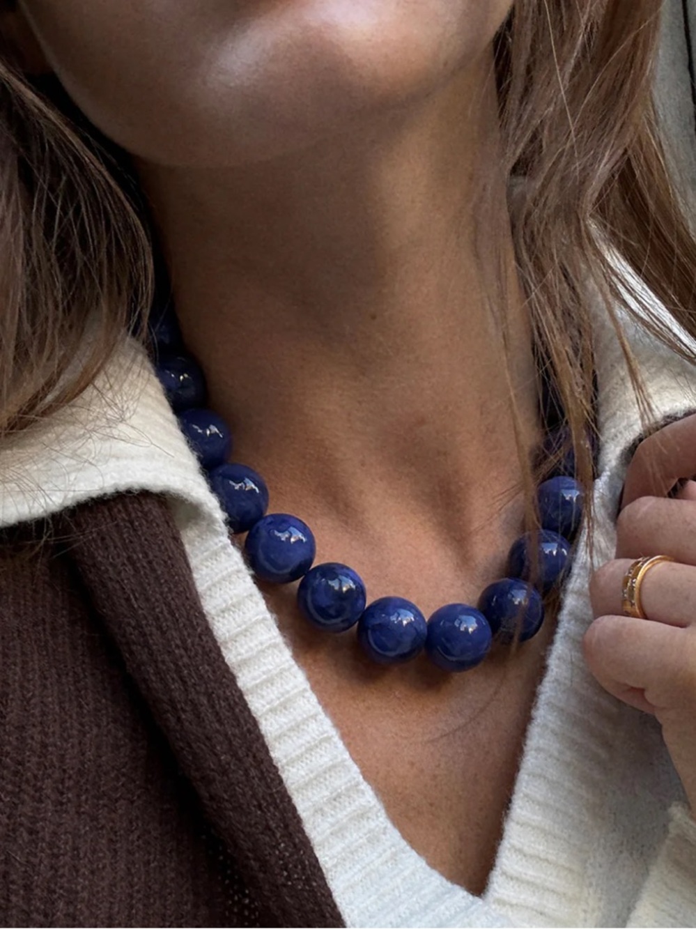 Bauble Bar Jane Beaded Necklace -Lapis - Picture 5 of 5